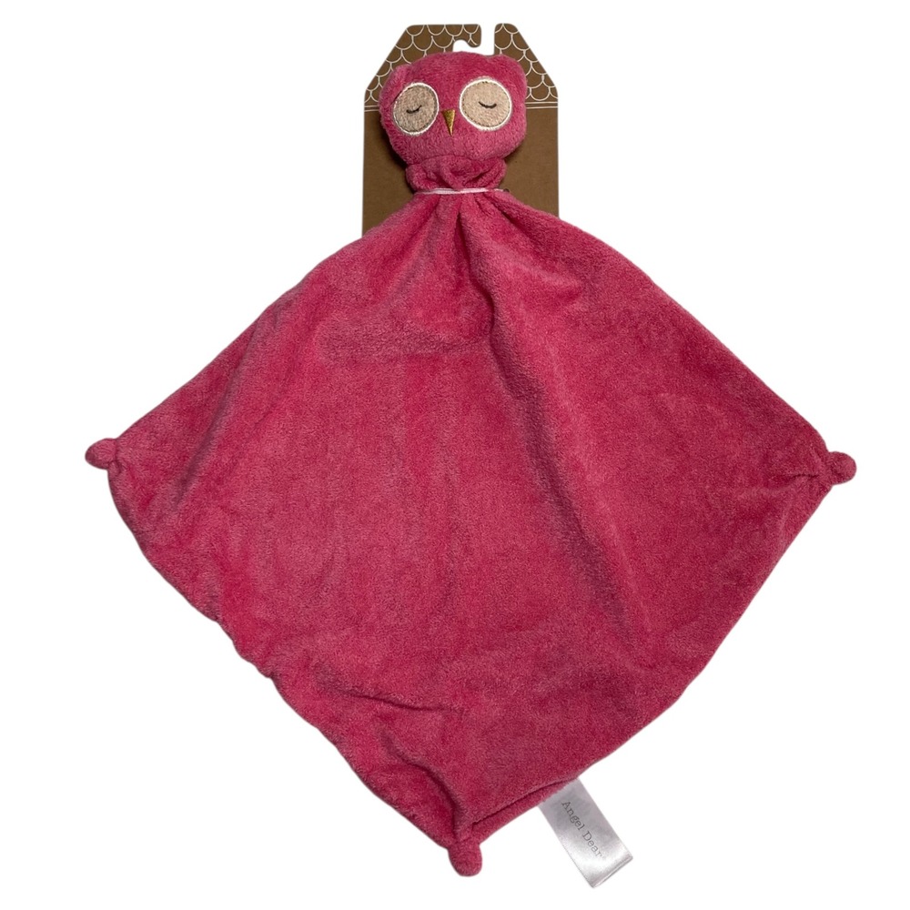 NEW Angel Dear Pink Owl Lovey 12" Security Blanket